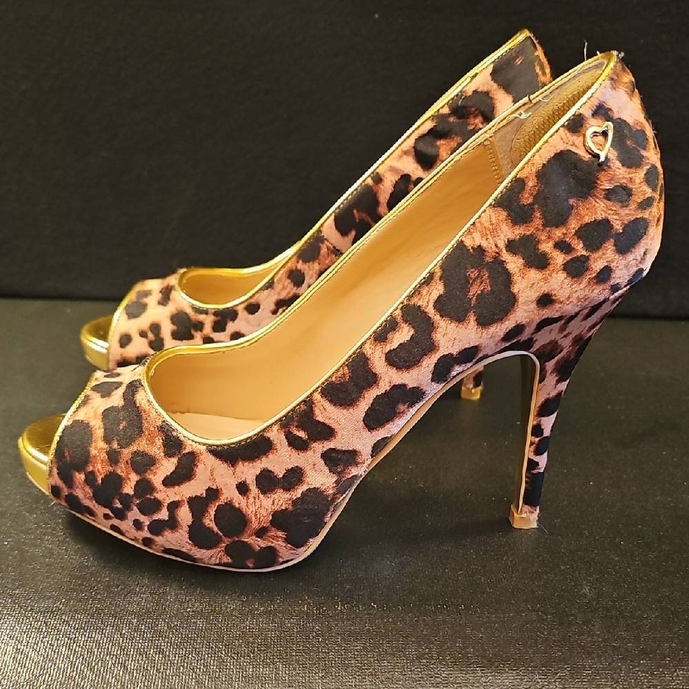 Thalia‎ Sodi Leopard Print Peep Toe Heels